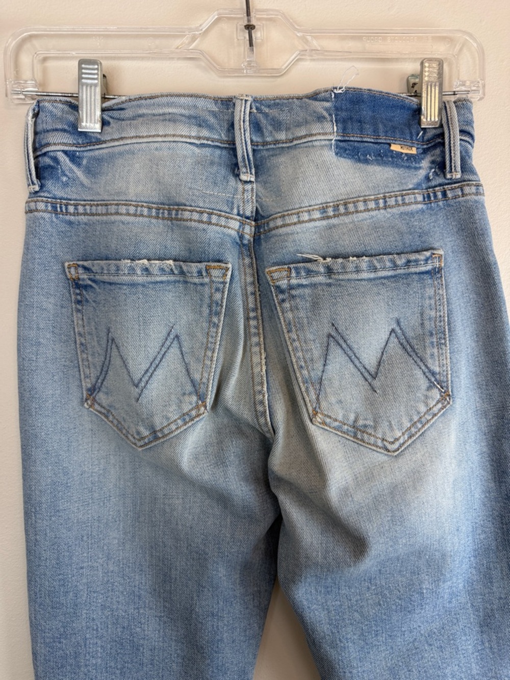 MOTHER The Insider High Rise Crop Step Fray Bootcut Jeans 24 “Out of the Blue” - Picture 11 of 16